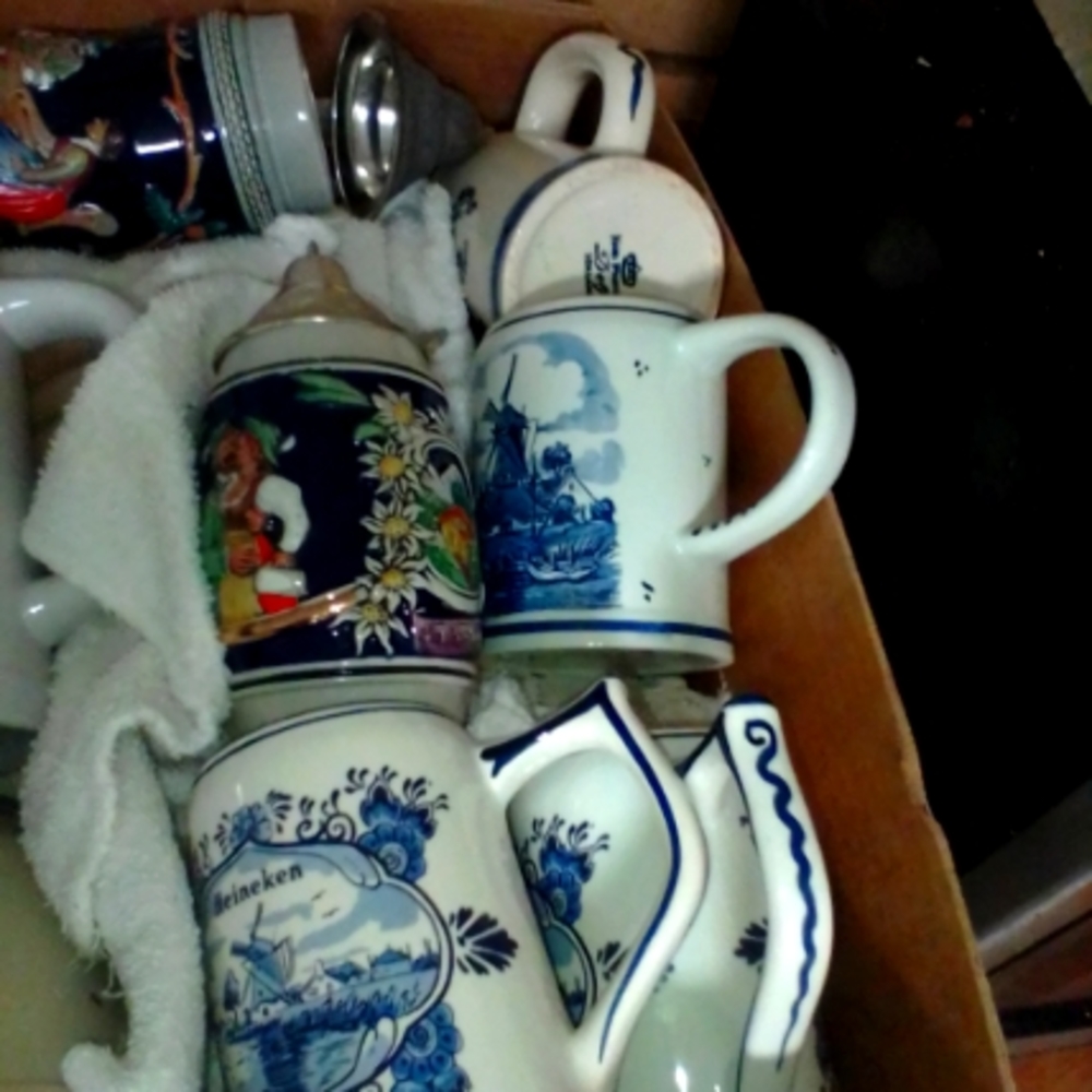 Vintage Rare 1971 Heineken Delft Blue Beer Stein Hand Painted Made In Holland